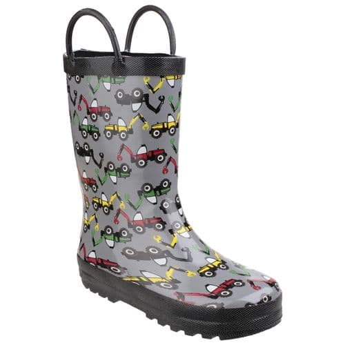 Cotswold Puddle Childrens Wellingtons Digger